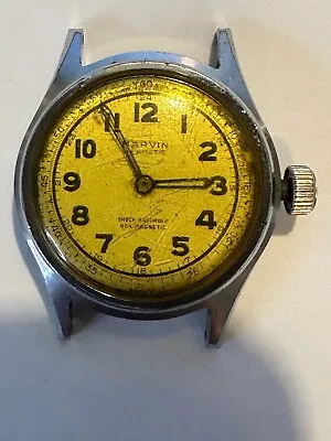 Vintage Marvin Hermetic Men's Mechanical Wristwatch W Numeral Dial   For PARTS   • $58.49