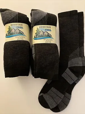 6 Pair (Lg 10-13) Premium Merino Wool Boot Hiking Hunting Outdoor Sock-USA Made! • $29.95