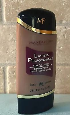Max Factor LASTING PERFORMANCE Stay Put Makeup Foundation #12 SABLE 1.2 Oz New!! • $14.20