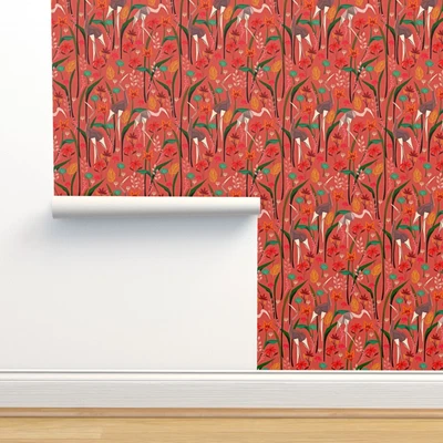 £11.61 • Buy Peel-and-Stick Removable Wallpaper Origami Red Crane Stork Bird Animal Japanese