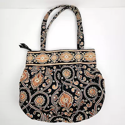 VERA BRADLEY Morgan Caffe Latte Black Brown Quilted Handbag Shoulder Bag Purse • $11.99