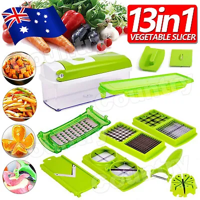 13 IN 1 Food Slicer Fruit Cutter Dicer Nicer Container Chopper Peeler Vegetable • $16.85
