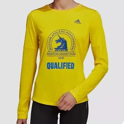 Adidas Women's Boston Marathon 2021 Qualified Tee Yellow • $38.97