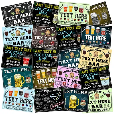 £5.52 • Buy Personalised Metal Tin Bar Sign Cocktail Home Bar Pub Man Cave Novelty Gift