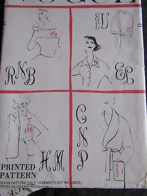 9238 Monogram Embroidery Iron On Transfer Patterns Letter Designs Vintage • $17.99