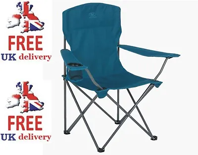 Highlander Folding Chair Edinburgh Camping Caravan Festival CHAIR Marine Blue • £29.78