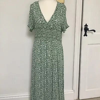 Tea Dress Floral XL 14 MIDI Vintage WWII Style • £4.99