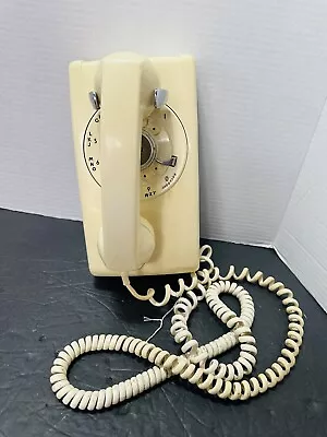 Bell Systems Western Electric Rotary Wall Phone A/B 554 1962 Beige Tan Cream • $129