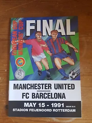 ECWC FINAL MAN UTD V BARCELONA 1991 ORIGINAL PROGRAMME 15th May 1991 • £2.49