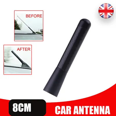 £3.96 • Buy 3''Car Bee-Sting Stubby Short Black Carbon Fibre Aerial Ariel Arial Mast Antenna