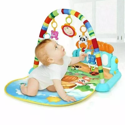 Gym Play Mat Baby Newborn Kid 3 In1 Fitness Music Lay Fun Piano Boy Girl Gift Uk • £15.29