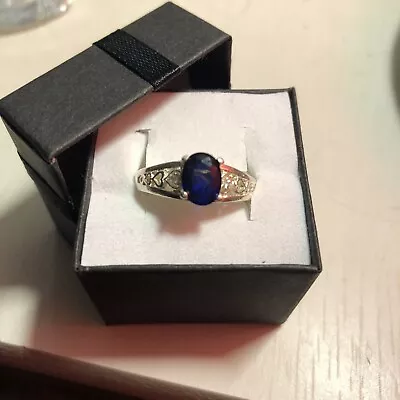 925 Ss Vintage Lab Deep Blue Sapphire 2cts Filigree Gate + Filigree High. Size:8 • $35