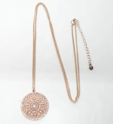 Lauren Conrad Crystal Mandala Medallion Pendant Jewelry Women Lariat Necklace • $14.90