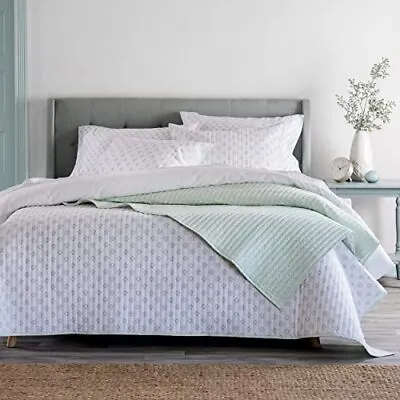 Naomi Quiet Grey King Quilt Set - 3 Piece 100% Cotton Bedspread Reversible ... • $156.16