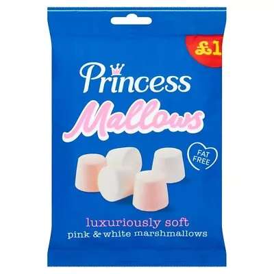 Princess Marsh Mallows Retro Kids Sweets  12 X 150gm Price Marked £1 Only £12.99 • £12.99