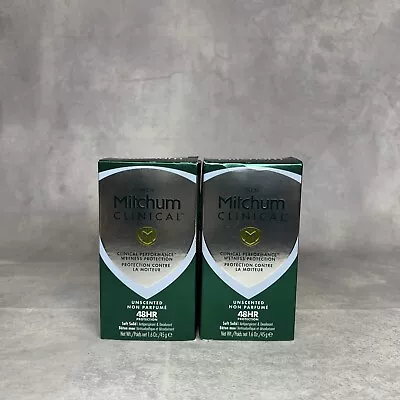 2 X Mitchum Men Clinical Unscented Soft Solid Antiperspirant Deodorant 1.6oz 45g • $39.99