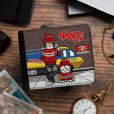 Personalised Manchester Wallet Football Bi Fold Coin Card Casual Retro FTW42 • £14.95