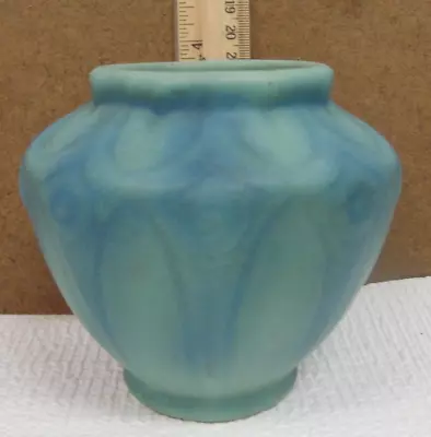 Very Early Van Briggle 4  Pottery Vase Blue Green • $499.99