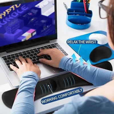 £5.99 • Buy Keyboard Wrist Rest Mouse Gel Pad Memory Foam Wrist Support Anti-Skid Ergonomic
