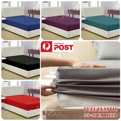 $16.95 • Buy 2000TC Soft Deep Fitted Sheet Full Elastic Super King Single Queen Double Bed