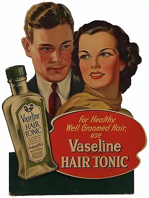 For Healthy Hair Use Vaseline Hair Tonic 19  Heavy Duty Usa Made Metal Adv Sign • $93