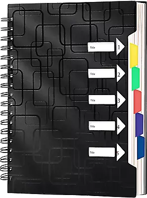 CAGIE Spiral Notebook For Work 240 Pages 5 Subject Notebooks College Ruled With • $17.02