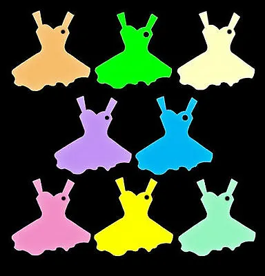 £7.50 • Buy 100 Medium Dress Shape Price Tags / Labels Retail Tickets Display. Many Colours 
