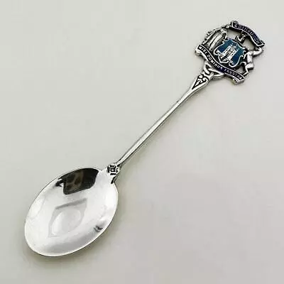 Scottish Edinburgh Souvenir Spoon Sterling Silver & Enamel 1957 • £28