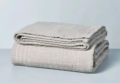 Hearth & Hand Magnolia Microstripe Coverlet Light Gray King  • $60