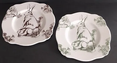 Bunnytoile By J. Willfred 9. 6  Plates. One Black And One Green • $40