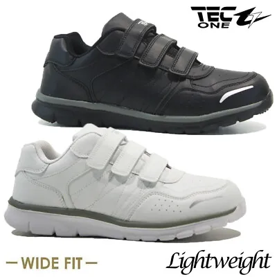 £14.95 • Buy Mens Wide Fit Trainers Running Walking Casual Touch Strap Gym Sports Shoes Size