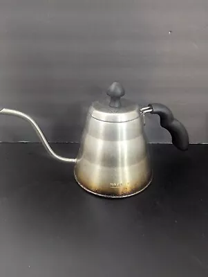 Vintage Stainless Steel Swan Neck Kettle With Curved Black Handle • $14.99