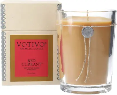 Votivo Red Currant 16.2 Oz Aromatic Large Candle | Soy Wax Blend | Luxury Glass • $63.68