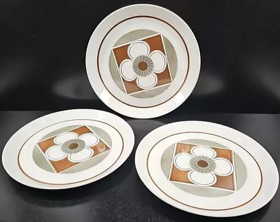 3 Mikasa Contempo Dinner Plates Set Vintage Seibel Flower Retro Dishes Japan Lot • $56.87