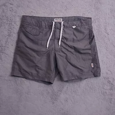 Ibiza Swim Trunks Mens 32 Suit Ocean Club Gray Lined Pockets Hybrid Draw String • $17.95