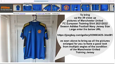Manchester United FC European Training Shirt 2021/2022 Season Adidas Football Na • £14.99