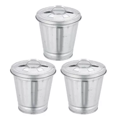  3 Pcs Countertop Trash Can Tiny Mini Practical Waste Bin With Cover • $16.25