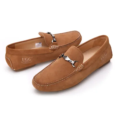 $55.99 • Buy NOCK UGG Moccasins Mens Slip On Loafer Flat Casual Leather Oxford Shoes Chestnut