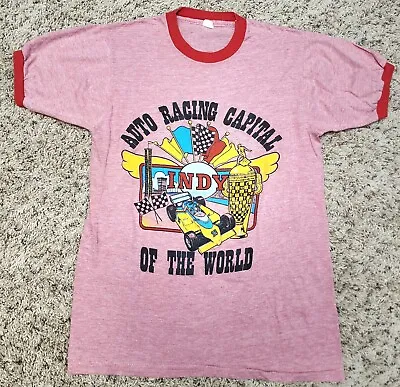 VTG 80's Indianapolis 500 Ringer T-Shirt Men's M-Racing Capital-1983 Indy-Red • $69.99