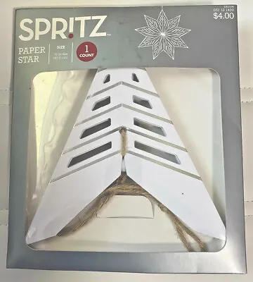 New Spritz White Paper Star Lantern Hanging Wedding Party Decoration 9 Point Lg • $17.81