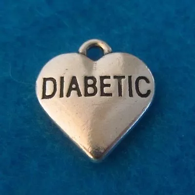 Pendant Diabetes Charm Diabetic Antique Silver Charm Medical Charm Heart Charm • $5.99