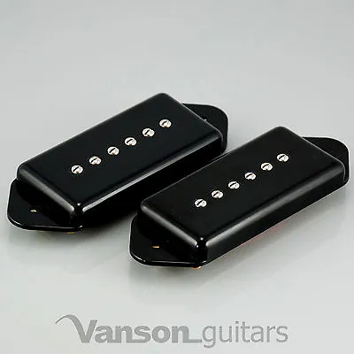 NEW Vanson AlNiCo V P90 Dog Ear Single Coil Pickups Neck & Bridge Black DE90 • £19.90