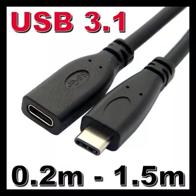 USB 3.1 Type-C Extension Charging Cable Male To Female Cord USB-C Lead Adapter • $6.89