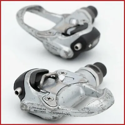 $129 • Buy Campagnolo Record Titanium Pro Fit Profit Pedals Cleats Vintage Racing Bicycle