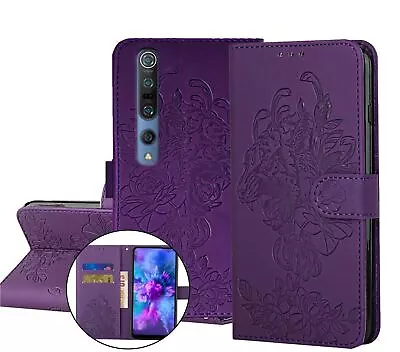 Xiaomi Mi 10 Pro 5G Embossed Pu Leather Wallet Case Floral & Tiger • $7.50