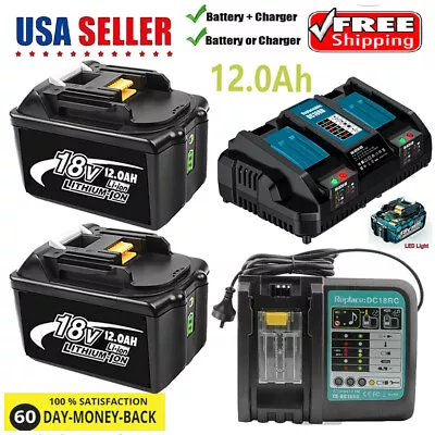 18V LXT Li-Ion 12.0AH Battery /Charger For Makita BL1850B-2 BL1860 BL1850 BL1830 • $15.99