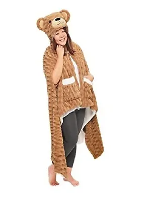 Members Mark Cozy Critter Wrap Bear Sherpa Lined Blanket 71 In X 49 In • $28.95