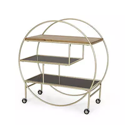 3 Shelf Circular Bookcase Office Bookshelves Open Storage W/ A Sturdy Iron Frame • $146.42