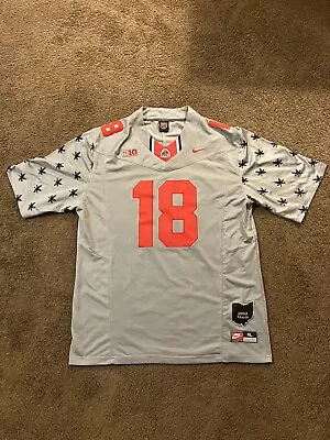 Marvin Harrison Jr. #18 Ohio State Buckeyes Gray Football Jersey XL • $75