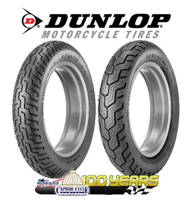 Dunlop D404 Front And Rear Tire Set 130/90-16 And 130/90-16 Blackwall - 2 Tires • $256.98
